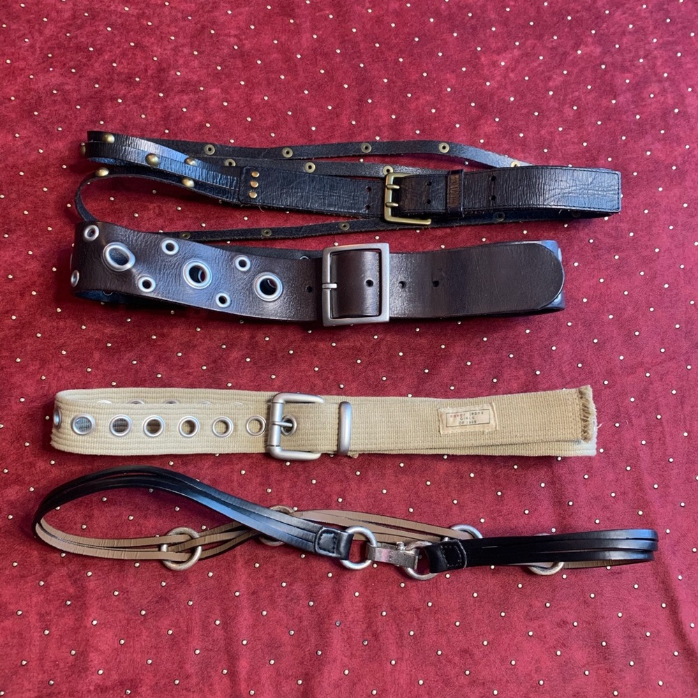 GAP Womens Multi-Belt Set in Black, Brown, Tan